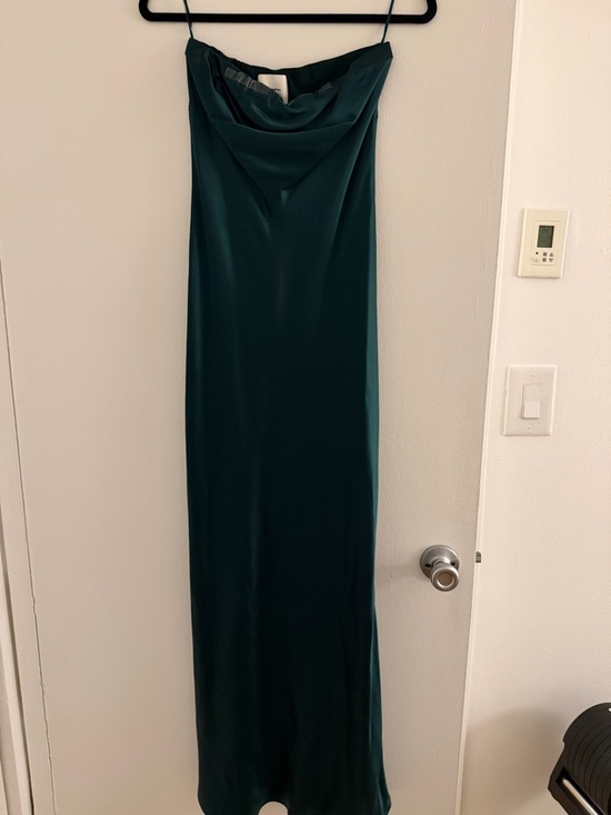 Reformation Oren Silk Dress, forest green - Picture 2 of 3
